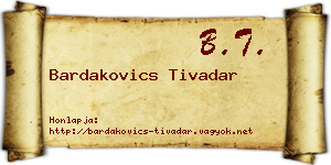 Bardakovics Tivadar névjegykártya